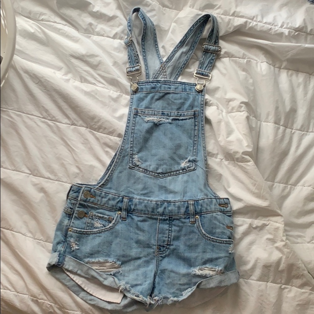 Jean shorts overalls